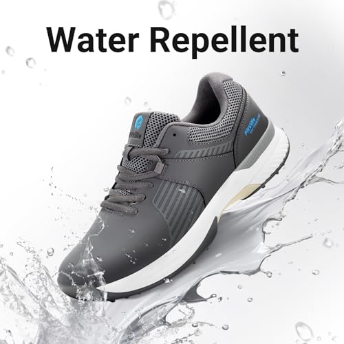 FitVille Wide Mens Golf Shoes for Men Outdoor Professional Spiked Golf Shoes Waterproof Golf Shoes Sneakers with Slip-Resistant and Arch Support Charcoal Grey by FitVille - Image 7