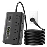 GALASALA Multicontacto Regleta, Extension Electrica 1.8 M, Multicontacto USB, Multicontacto Escritorio 8 Salidas de CA y 6...
