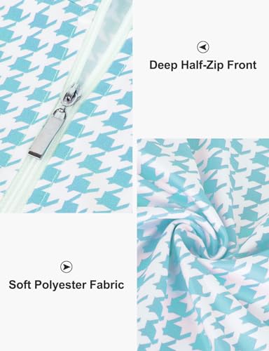 Cucuchy Vestido feminino de golfe, tênis, sem mangas, atlético, para treino, Blue Houndstooth, P