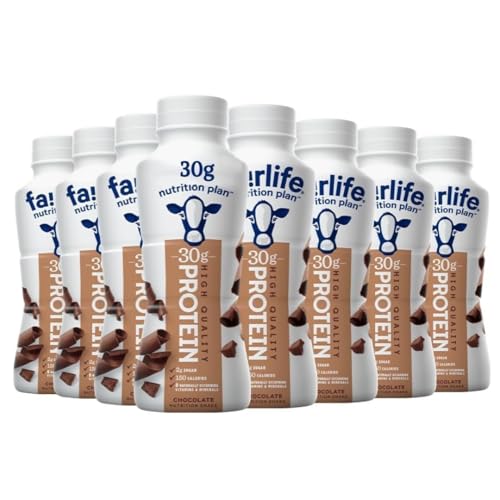High Protein Chocolate Nutrition Shake – 30g Protein per Bottle | 8 Pack (11.5 Fl Oz) | Only 2g Sugar & 150 Calories | Enriched with 8 Naturally Occurring Vitamins & Minerals | Low Carb Recovery & Meal Replacement Drink