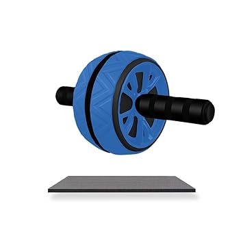 Rapidotzz Thick Ab Roller With 200KG Load Capacity (Blue) | No Floor Damage | Wheel With Knee Mat | Workout for Men And Women | Home Gym | Weight Loss Workout | Slip-Proof | Beginner Friendly