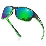 suoso Polarized Sports Sunglasses for Men: UV400 Protection Goggles Womens Wrap Around Glasses for D