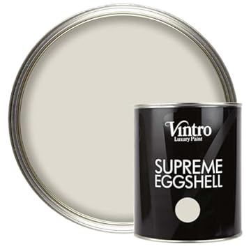 Vintro Paint | Satin Furniture Paint | Cream with a hint of Grey | Wood | Trim | Metal | Eggshell Finish | 1 Litre (Yorkshire Stone)