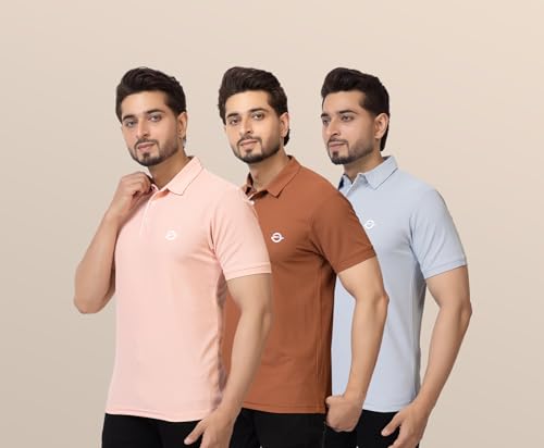 Image of OSCILLATE Summer Casual Wear Polycotton Polo Tshirt || Collared Neck Half Sleeve Solid T-Shirt for Men