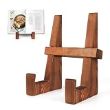 DEBETOOL 8.8' Wooden Cookbook Stand for Kitchen Counter, Rustic Brown