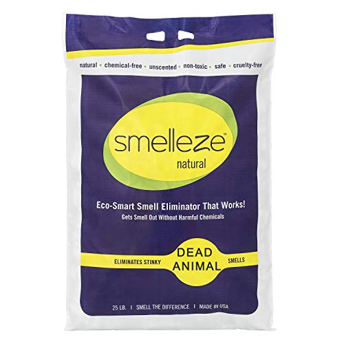 Image of SMELLEZE Dead Animal Odor Eliminator for Strong Odor Removal - Eliminate Dead Rodent & Wildlife Smell - Safe Indoor & Outdoor Use, Natural Odor Remover, Fresh & Effective - Granules, 25 lbs.