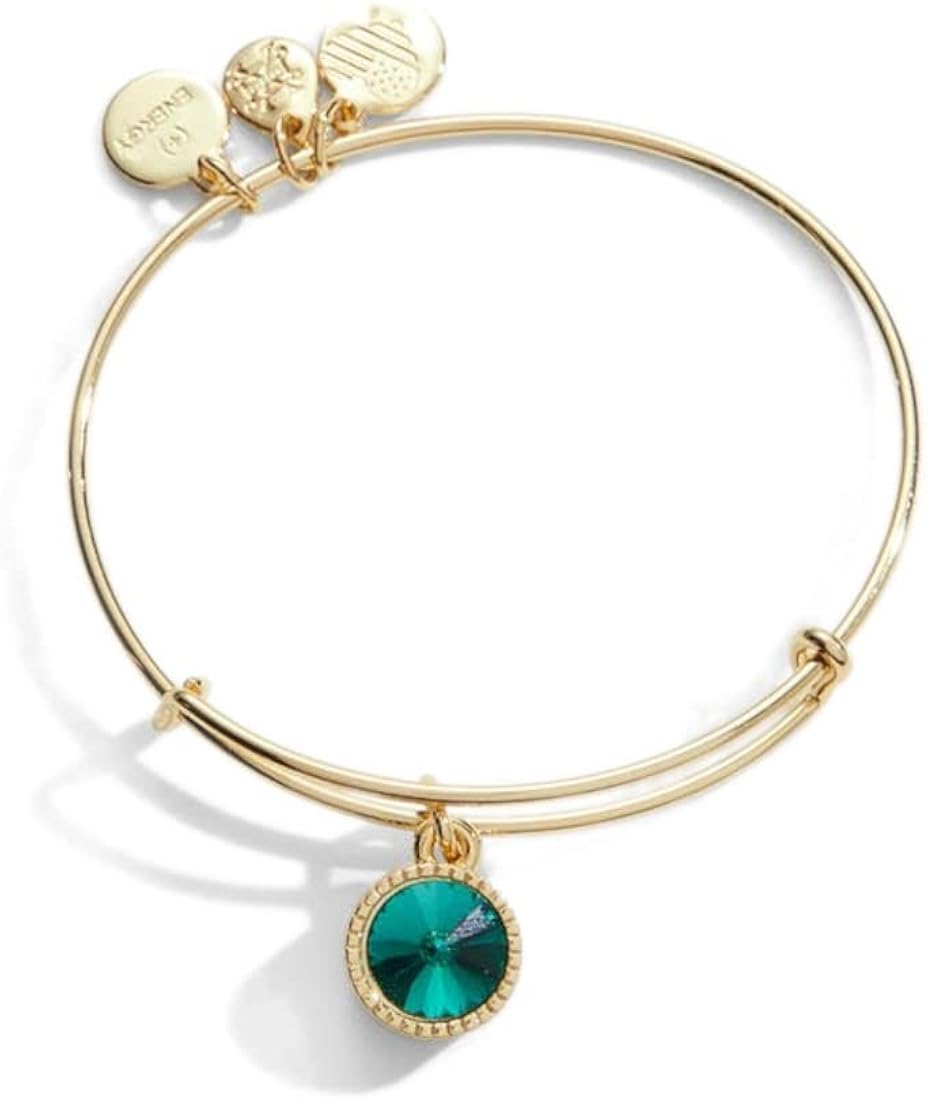 Alex and Ani Birthstones Expandable Bangle for Women, December, Blue Zircon Crystal, Shiny Gold Finish, 2 to 3.5 in: Clothing, Shoes & Jewelry