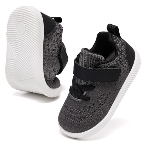 Image of MORENDL Toddler Sneakers Baby Boys & Girls Barefoot Shoes Lightweight Breathable Walking Running Tennis Athletic Sport Shoes