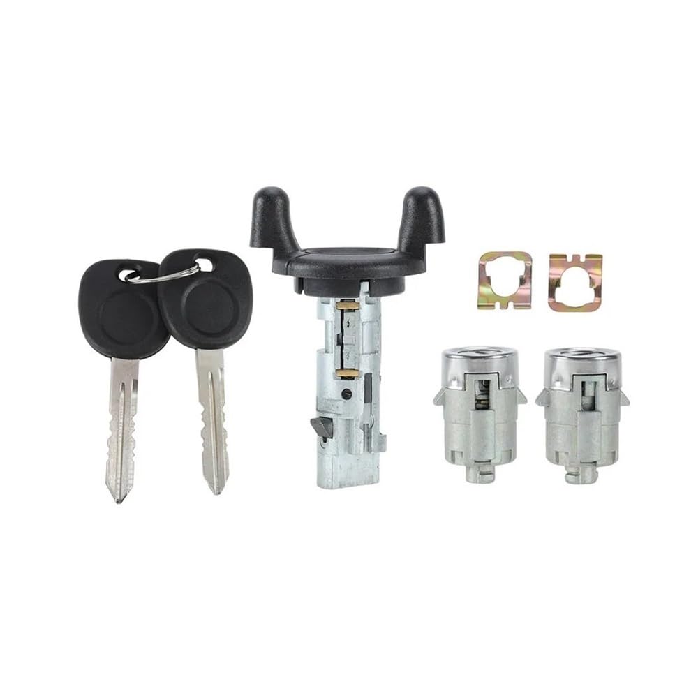 Ignition Barrel 704600 702912 Compatible with GMC for Sierra 1500 2500 for Yukon Car Ignition Lock Cylinder and Door Lock 598007
