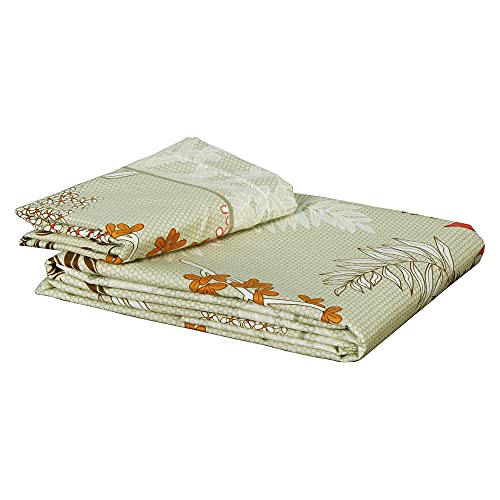 Image of Story@Home 210 TC Spark Collection Single Bedsheet Cotton Combo with 1 Pillow Covers | Magenta | Floral (Bedsheet : 145 X 225 cm & Pillow Cover : 40 X 60 cm)