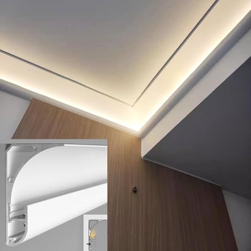 Moldura LED de aluminio lineal de 3,5m para iluminación indirecta residencial