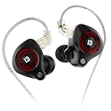 【2026年最新バージョン】KBEAR BANGK ゲーミンクイヤホン イヤモニ 高遮音性 1DDノイズキャンセリング ゲーム 10mm 高性能PET複合振膜ダイナミックドライバー/HiFi級サウンド/ユニークなキャビティ設計/5N無酸素銅二重平線/Quantummicro KT0231H チップ低音強化/5N無酸素銅二重平行線 PC/PS5/PS4/任天堂対応（ブラック、マイクなし）