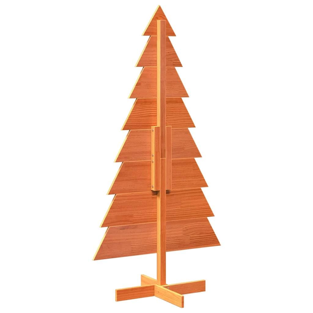vidaXL Árbol Navidad de Adorno Madera Maciza Pino marrón Cera 150 cm, decoración del árbol de Navidad de Madera, árbol Decorativo de Madera, decoración del árbol de Madera