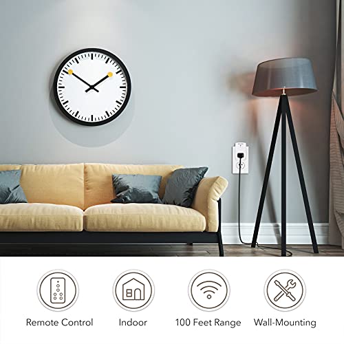 Bn-Link Mini Wireless Wall-Mounting Remote Control Outlet Switch Power Plug In For Household Appliances, Wireless Remote Light Switch, Led Light Bulbs, White (3 Outlets) #TOP4