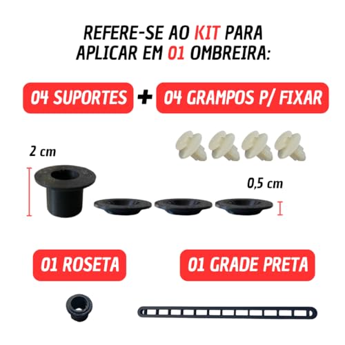 Kit Reparo da Presilha Ombreira Gol Parati Saveiro Voyage GL GLS GTS GTi 87 a 94 Preto