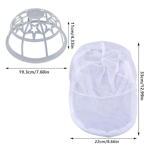 SEABABOO Cap Washer Für Baseballkappen Cap Waschmaschine Basecap Waschgestell Cap Halter Und Mesh-Wäschebeutel Cap Waschen Protector Basecap Schutz Für Waschmaschine Geschirrspüler (27x22 cm)