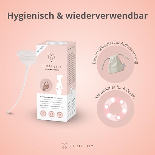 Ardo FERTI-LILY Kinderwunsch Empfängnishilfe, Schwangerschafts Hilfsmittel - natürlich sanft hormonfrei - Anwendung für zuhause, 100% medizinisches Silikon, Babyplanung & Schwanger werden