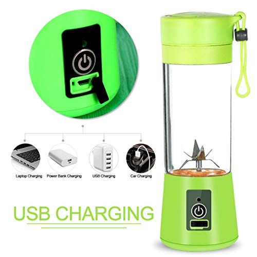 Portable Mini Juice Multi-Function USB Charging Juice Cup Fruit Electric Juice Mixing Cup(Green) by EXABLAST - Image 4