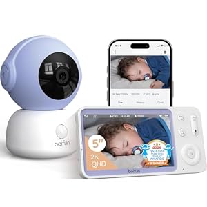 BOIFUN 2026 Babyphone mit Kamera WLAN, 5" 2K/3MP Baby Monitor mit App