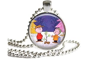 Charlie Brown and Linus Christmas Tree Necklace or Keychain