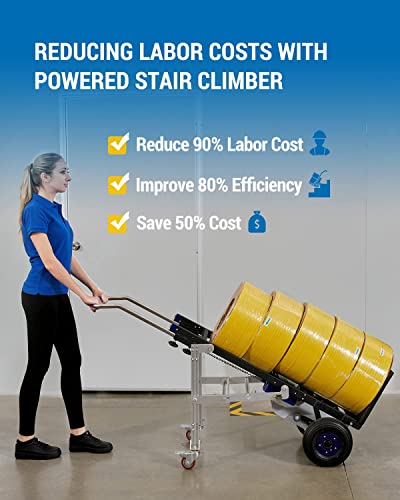 Xsto Electric Stair Climbing Hand Trucks 375Lbs Capacity, Ergo Telescoping Handle & Pneumatic Wheels Zw4170D #TOP4