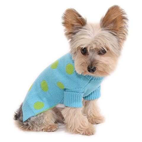 Stinky G Aqua Blue Polka Dot Dog Sweater Size #12 Cover