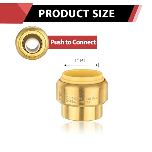 (Pack of 2) EFIELD 1 Inch Plug End Cap Push-Fit Fitting to Connect Pex, Copper, CPVC With Disconnect Clip,(PF101-2PCS) by EFIELD - Used condition - US$10.51
