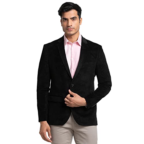 Image of Parx Men's Urban Fit Pure Terylene Notch Lapel Print Pattern Full Sleeve Casual Blazer