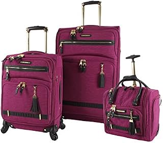 Steve Madden Designer Luggage Collection- 3 Piece Softside Expandable Lightweight Spinner Suitcases- Travel