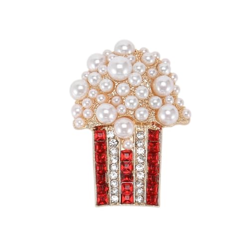 Broche en forme de pop-corn pour femme : accessoire chapeau et sac