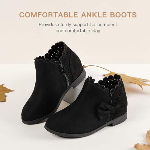 Image of Dufannie Girls Ankle Boots Girls Booties Toddler Little Big Kids Fall Boot