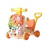 KOGB ベビーウォーカー、ベビーカー、多機能、歩行補助、衝撃吸収性と滑り止め、調節可能なハンドル、落下防止、頑丈で安定、組み立て簡単、知育玩具、水タンク設計、360°滑らかでバリなし、誕生日プレゼント (オレンジ,5-in-1 ウォーカー + ウォータータンク)