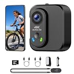 CAMWORLD 4K Mini Body Camera with EIS Stabilization, WiFi Action Camera Magnetic Mount Hands-Free POV Camera with 64GB Card Charging Case for TikTok YouTube Vlogging
