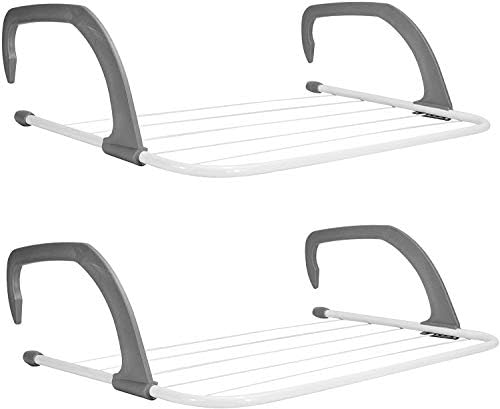 Rainberg 2 X 5 Bar Radiator Folding Airer Radiator Towel Holder Clothes Dryer Drying Rack Rail | Install on any Radiator in any room.