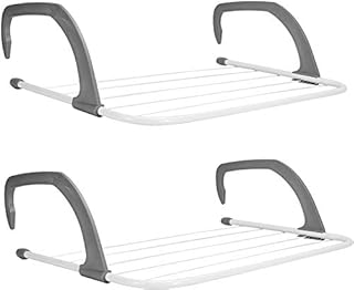 Rainberg 2 X 5 Bar Radiator Folding Airer Radiator Towel Holder Clothes Dryer Drying Rack Rail | Install on any Radiator in any room.