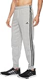 adidas Men's Essentials 3-Stripe Jogger Pants, Medium Grey Heather/Black, Large