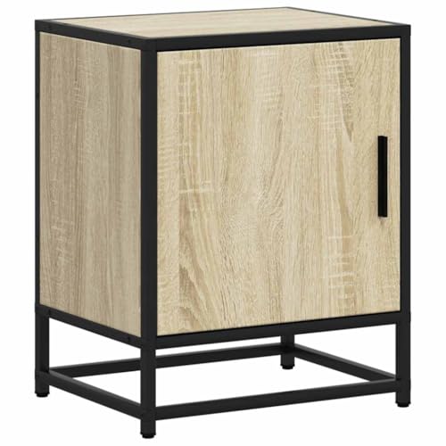 Table de chevet en chêne Sonoma avec structure en métal durable - 3