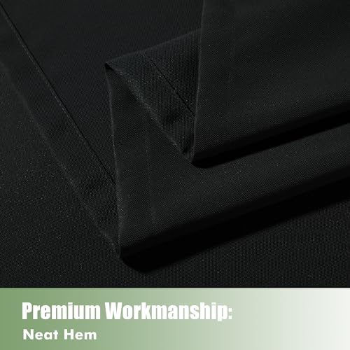 HolidayIdeas Outdoor Curtains for Patio Waterproof, 6 Panels - 54x84 Inches - Weatherproof Privacy Outsides Curtains for Cabana Porch Pergola, Sunlight & UV Blocking (Black, Grommet Top) - Thumbnail 5