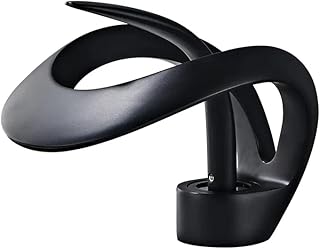 Lovedima Elegant Waterfall Single Handle 1-Hole Bathroom Vessel Sink Faucet Solid Brass Lavatory Vanity Sink Faucet,Black