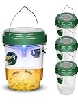4 Pack Wespenfallen Outdoor Hängend, Solar Bienenfalle für Draußen, Hornissenfallen...