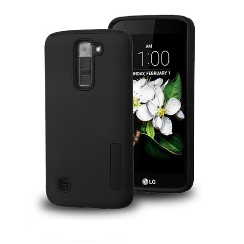 LG Phoenix 2 Case, LG Escape 3 Case, LG K8 Case, LUXCA Designed Armor [Shock Absorption] Drop Protection Hybrid Dual Layer Defender Cover for LG Phoenix 2 (Jet Black)