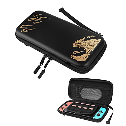 Preisvergleich Produktbild Tragetasche f¡§1r Nintendo Switch,Neueste Switch Monster Hunter Tragetasche Hartschalen-Schutztasche mit Schultergurt f¡§1r Nintendo Switch Konsole & Zubehr mit 8 Spielkassetten