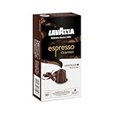 Lavazza, Espresso Gourmet Chocolate, 10 Cápsulas de Aluminio Compatibles con Máquinas Nespresso* Original, con Aroma Natural de Chocolate, Arábica y Robusta, Intensidad 10/13, Tostado Medio