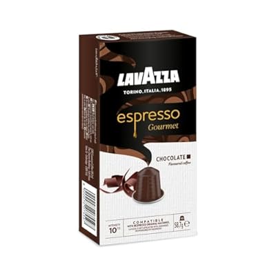 Lavazza, Espresso Gourmet Chocolate, 100 Cápsulas de Aluminio Compatibles con Máquinas Nespresso* Original, con Aroma Natural de Chocolate, Arábica y Robusta, Intensidad 10/13, Tostado Medio | Ya disponible en tu tienda friki favorita! En mundofriki.es!