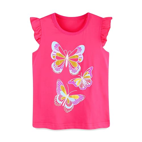 Image of HILEELANG Toddler Girl Summer Short Outfit Sets Cotton Short Sleeve Tops Tees Shorts Clothing Sets