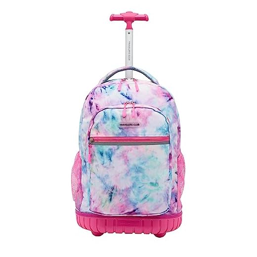 Travelers Club Rolling Backpack, Tie Dye, 18 Inch
