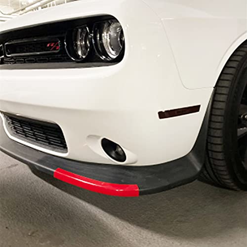 Voodonala Front Bumper Lip Splitter Protector Cover Replacement Part For 2015-2021 Dodge Challenger Scat Pack R/T Gt Srt Plus,Not For Widebody(Red,2Pcs/Set) #TOP1