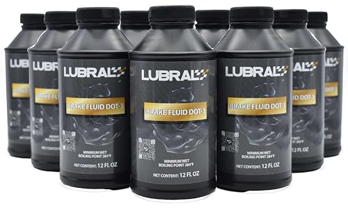 LUBRAL DOT 3 Brake Fluid | High Boiling Point, Corrosion Protection & Chemical Stability | Compatible with Disc, Drum & Mixed Brake Systems | Light & Heavy‑Duty Vehicles|12 Oz | 12 Pack