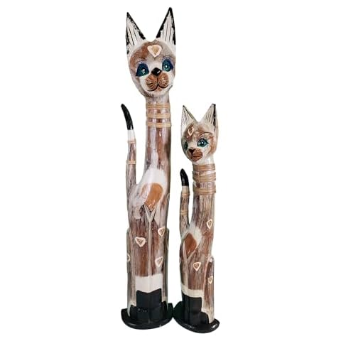 Stoneage Arts Assorted Wooden Cats with Varying Patterns (Calico, Small & Medium: 24 & 32 inch) Cover