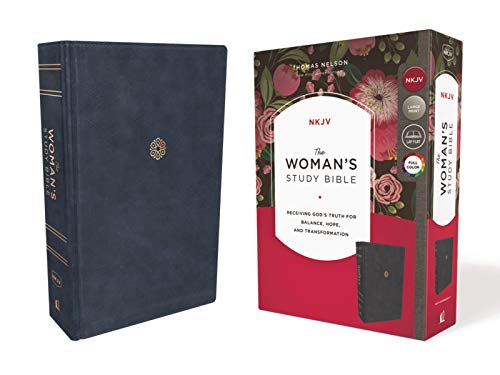 Holy Bible: New King James Version, Woman's Study Bible, Blue, Leathersoft, Full-Color; Receiving God's Truth for Balance, Hope, and Transformation